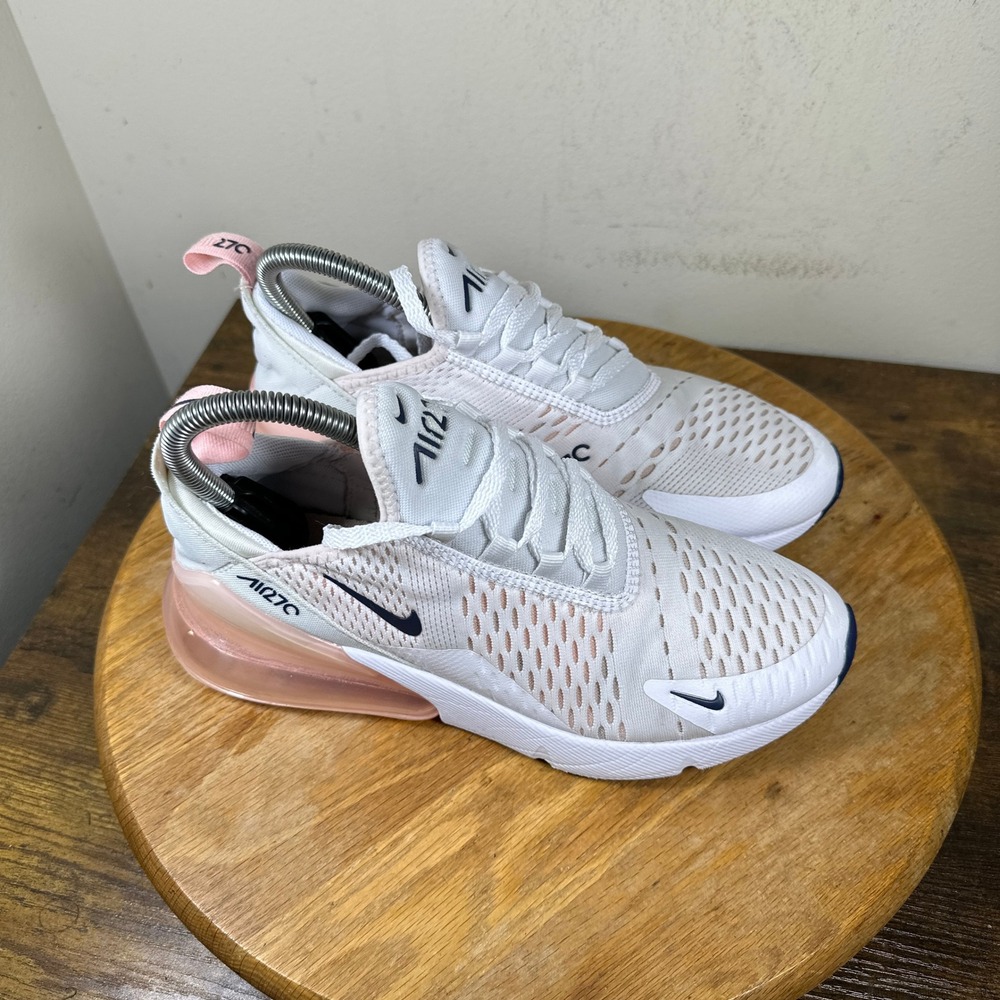 Nike Air Max 270 Womens White Pink Navy Running Shoes AH6789-110 Size 7